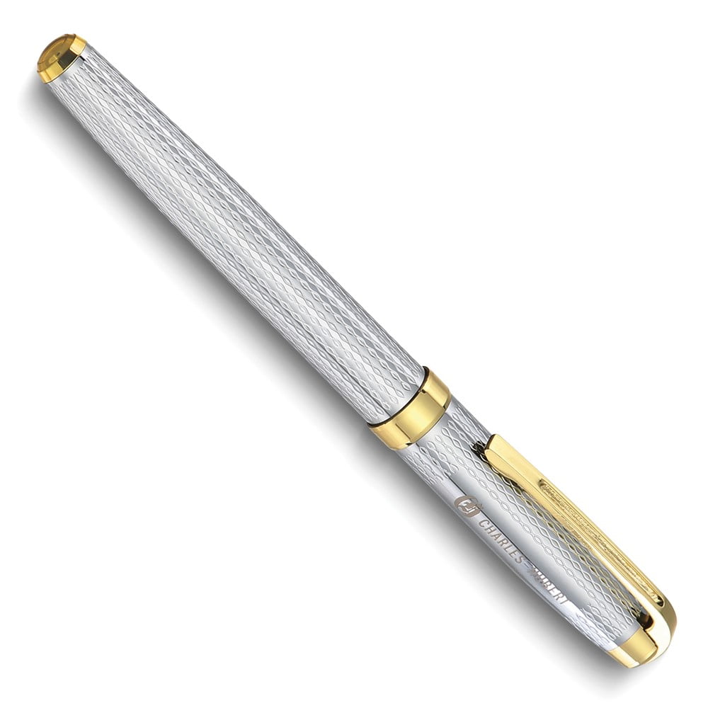 Charles-Hubert Gold-tone and Chrome Textured Finish Rollerball Pen QGM13671