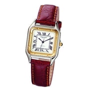 Charles Hubert Mens Classic SS Leather Band White Dial Retro Watch
