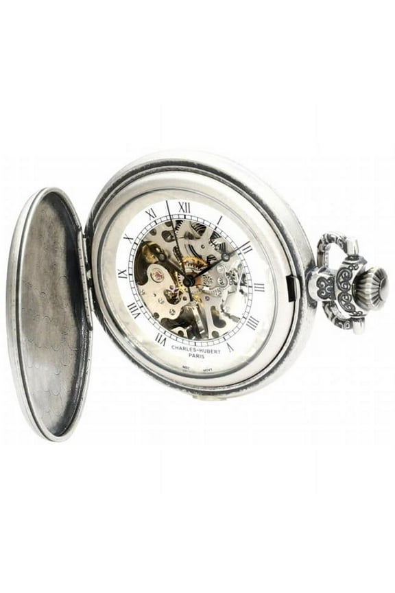 3921 Antique Silver Plated Mechanical Pocket Watch