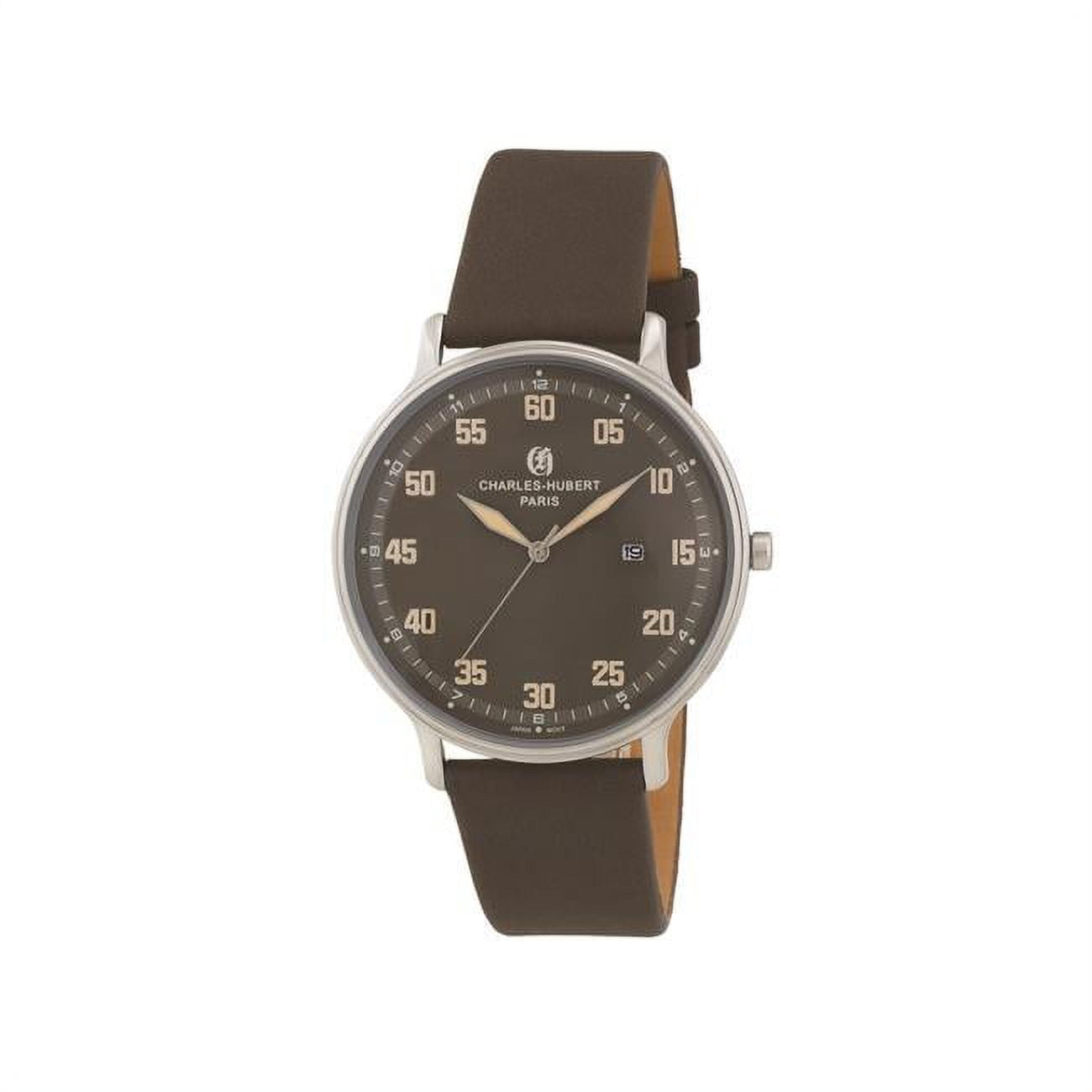 CHARLES-HUBERT PARIS 4015-W Mens Stainless Steel Quartz Dial Watch, Gray