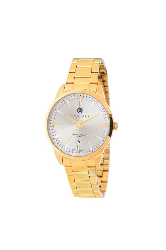 Charles Hubert Mens Bold SS Silver-tone Dial Polished Watch