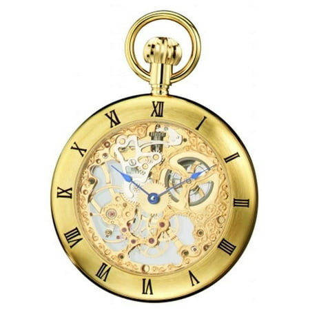 Charles-Hubert- Paris Gold-Plated Brass Mechanical Open Face Pocket Watch #3815