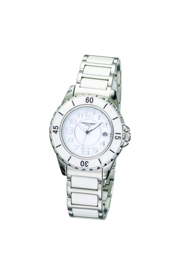 Men's Genuine Ceramic and Stainless Steel Quartz Watch