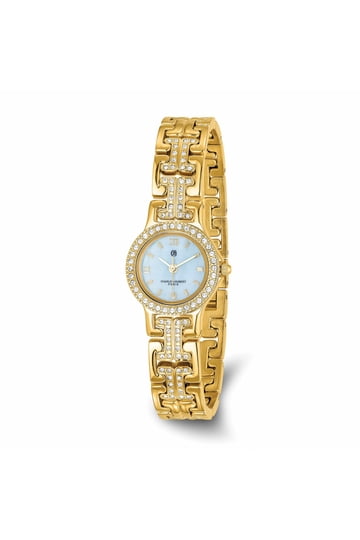 Charles Hubert Ladies Rose Finish Silver Dial Modern Circle Watch Ladies Charles Hubert Rose Finish Brass Silver-tone Dial  main image 4