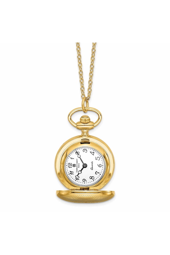 Men's Versil Gold-finish Quilted Design Pendant Watch