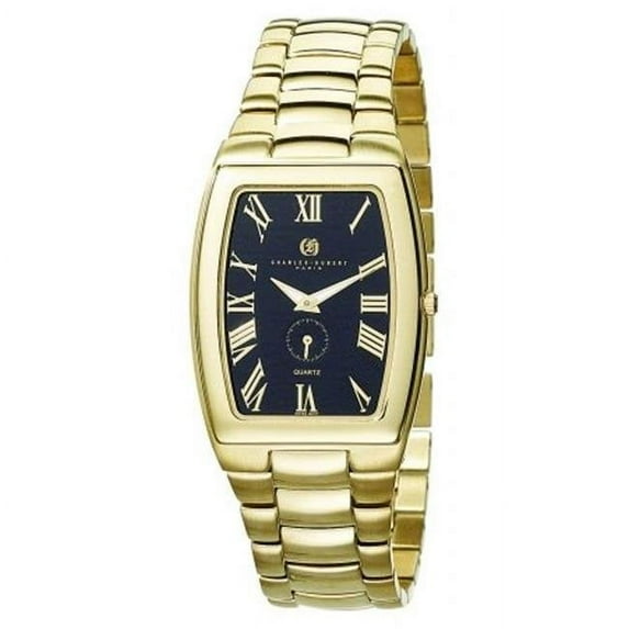 Charles-Hubert- Paris Mens Gold-Plated Stainless Steel Quartz Watch #3757-B