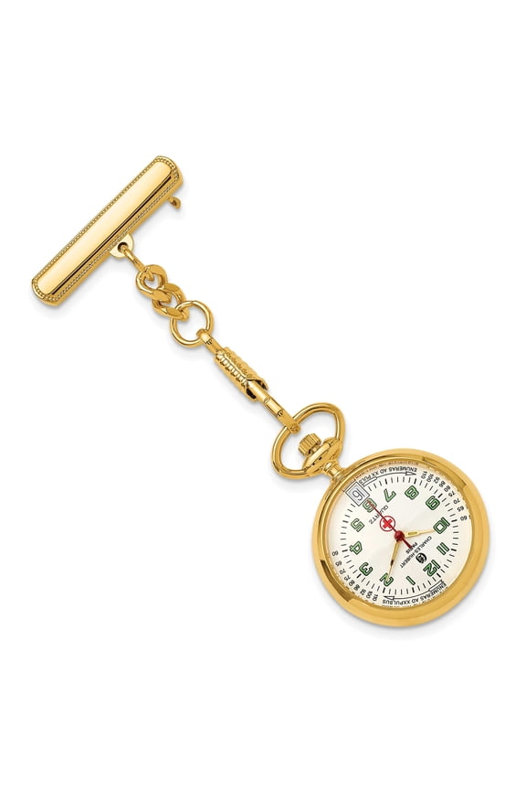Charles Hubert Gold-finish White Dial Pin Nurse Brass Band Watch