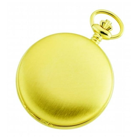Charles-Hubert- Paris Stainless Steel Gold-Plated Mechanical Double Cover Pocket Watch #