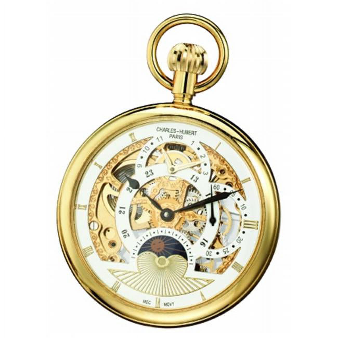 CharlesHubert Paris Stainless Steel GoldPlated Mechanical Open Face