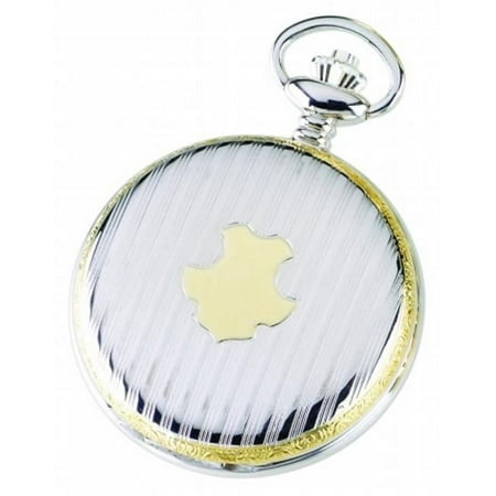Charles-Hubert- Paris Sterling Silver Two-Tone Quartz Hunter Case Pocket Watch #3581