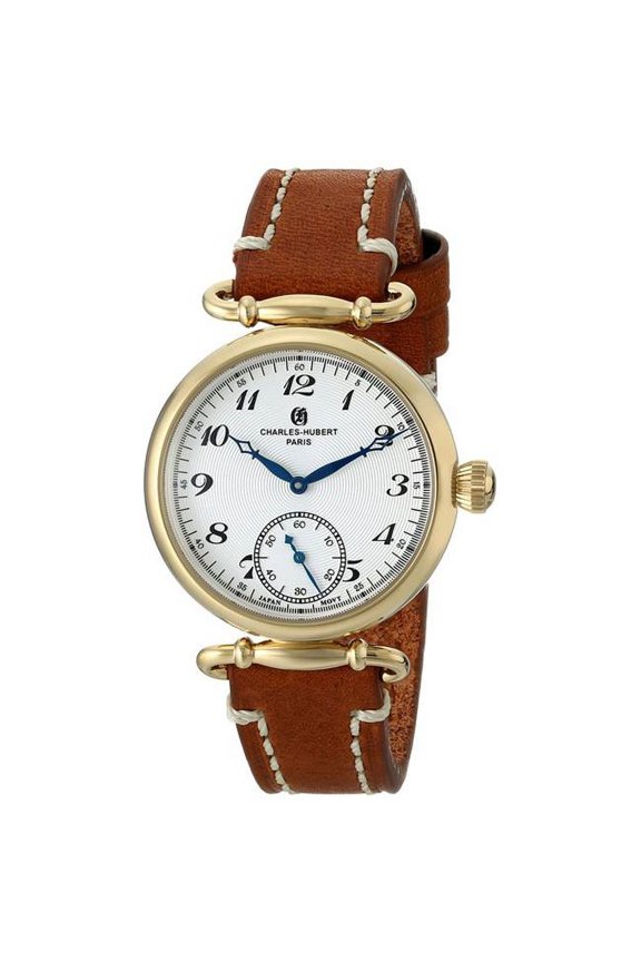 Women's Charles-Hubert, Paris 6957-G Premium Collection Analog Display Japanese Quartz Brown Watch