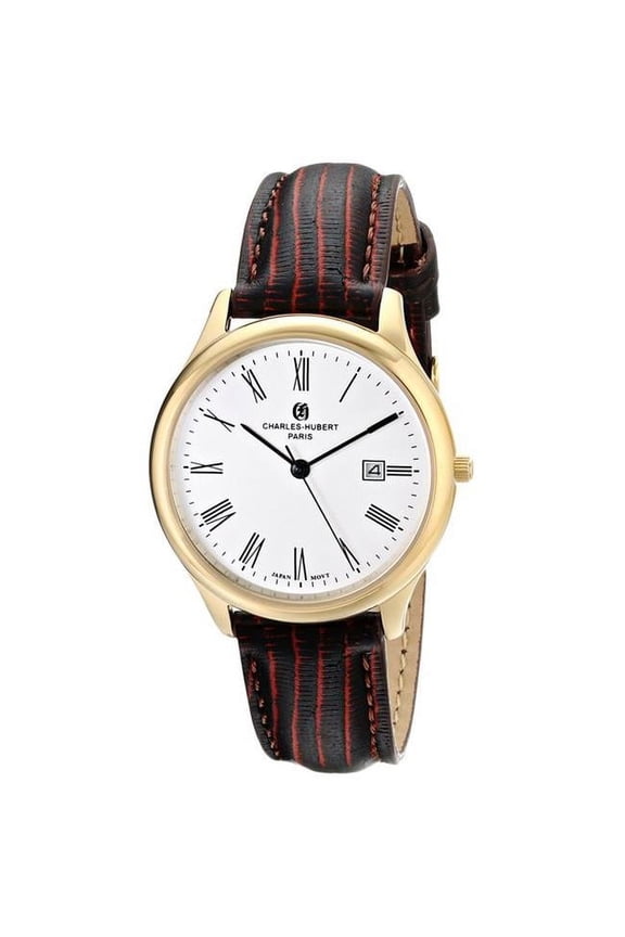 Women's Charles-Hubert, Paris 6960-G Premium Collection Analog Display Japanese Quartz Brown Watch