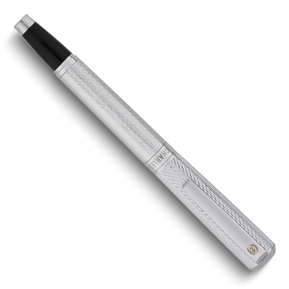 Charles Hubert Silver-tone Textured Art Deco Fountain Pen QGM18978