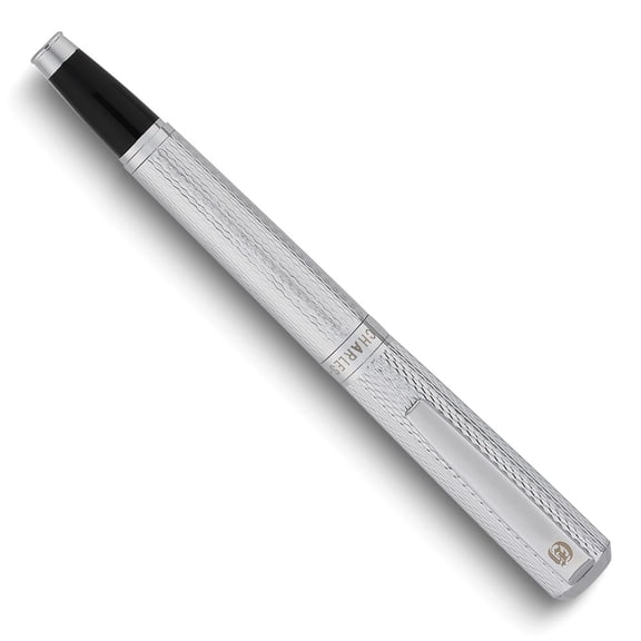 Charles Hubert Silver-tone Textured Art Deco Fountain Pen QGM18978