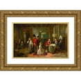 thumbnail image 1 of Charles Hunt Jr 18x13 Gold Ornate Wood Frame and Double Matted Museum Art Print Titled - The Court Martial (1872), 1 of 4