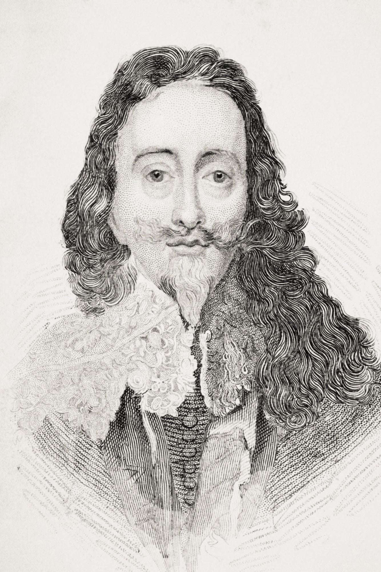Charles I 1600-1649 King Of England Scotland Wales And Ireland From Old Englands Worthies By Lord Brougham And Others Published London Circa 1880s Canvas Art - Ken Welsh Design Pics (22 x 34)