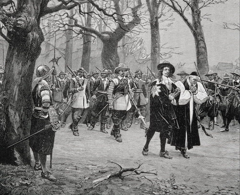 Charles I King Of England 1600 To 1649 On His Way To Execution From The Picture By Ernest Crofts Canvas Art - Ken Welsh  Design Pics (32 x 26)