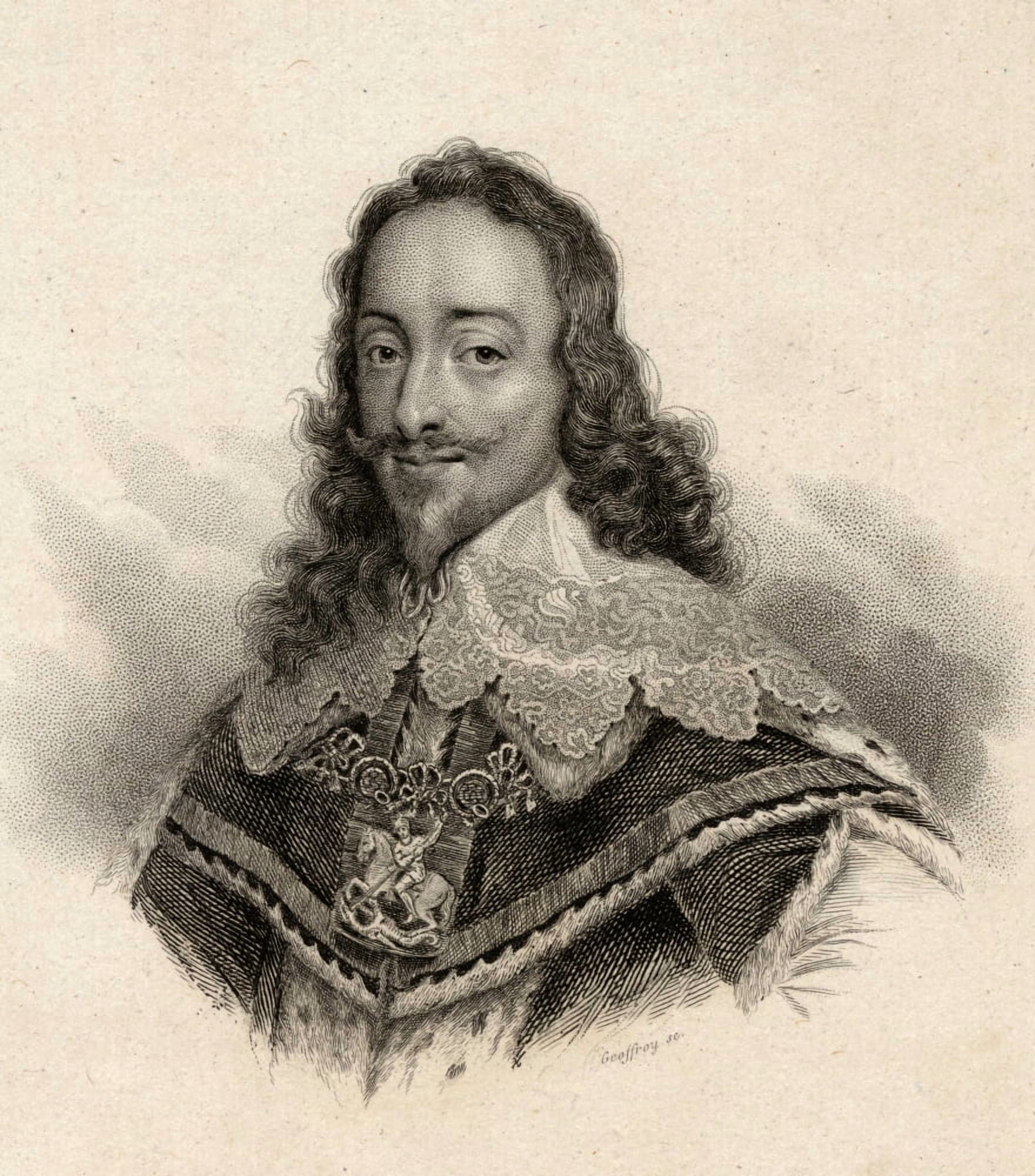 Charles I Of England1600-1649 King Of England ScotlandWales And Ireland Engraved By Geoffroy Canvas Art - Ken Welsh Design Pics (14 x 16)
