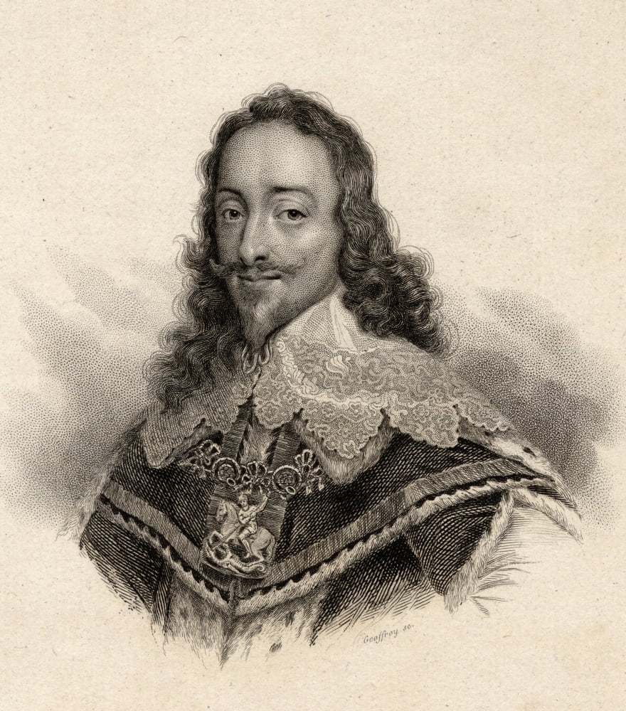 Charles I Of England1600-1649 King Of England ScotlandWales And Ireland Engraved By Geoffroy Canvas Art - Ken Welsh Design Pics (28 x 32)