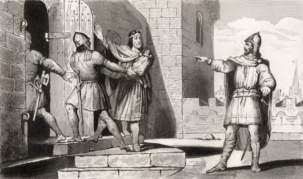 Charles Iii The Fat 839 To 888 Pays Off The Viking Invaders In 886 From Histoire De France By Colart Published Circa 1840 Canvas Art - Ken Welsh Design Pics (19 x 11)