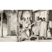 Charles Iv The Fair 1294 To 1328 Receives A Plea At Court From Histoire De France By Colart Published Circa 1840 Canvas Art - Ken Welsh Design Pics 18 x 11