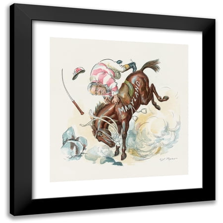Charles Jay Taylor 12x13 Black Modern Framed Museum Art Print Titled - Shaking Him off (1894)