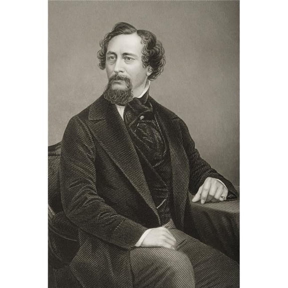 Charles John Huffam Dickens 1812-1870. English Novelist. Engraved by D. J. Pound Poster Print