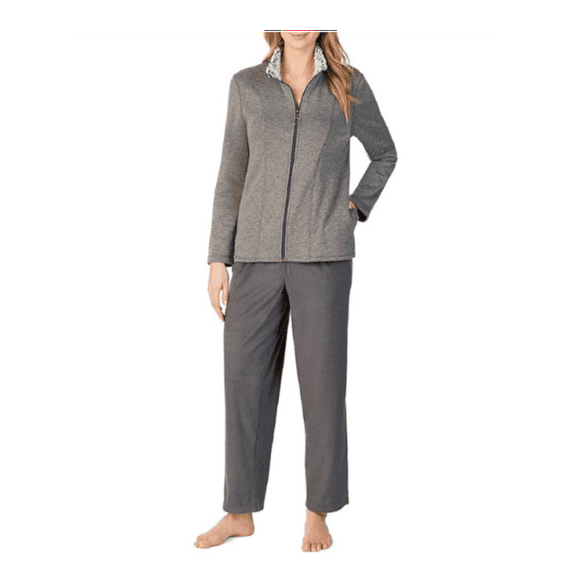 Charles Komar & Sons, Inc. Cuddl Duds Womens Size Large 2-Piece Lounge PJ Set, Charcoal