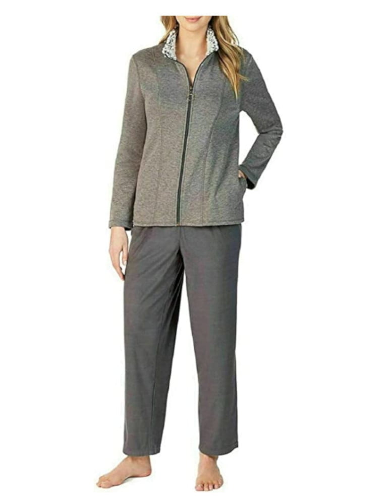Charles Komar Sons Inc. Cuddl Duds Womens Size XX Large 2 Piece Lounge PJ Set Charcoal Walmart