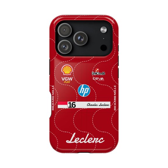 Charles LEC Monza Italian GP Race Suit 2025 Tough Phone Case - iPhone 17 Pro