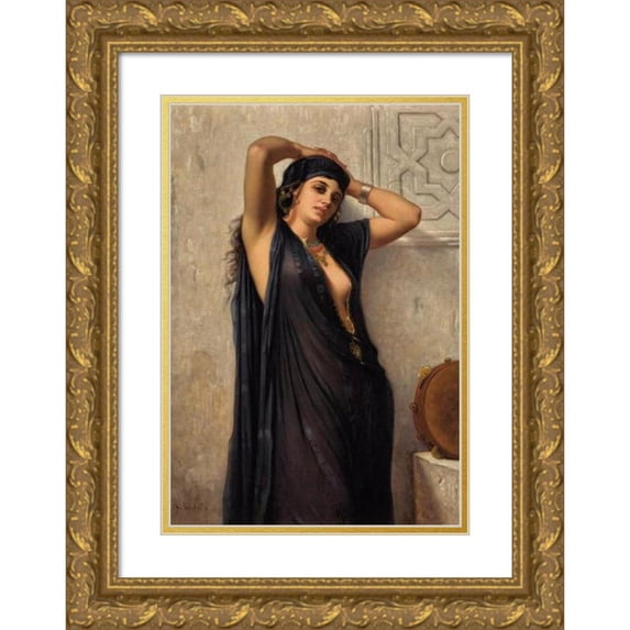 Charles Landelle 13x18 Gold Ornate Wood Frame and Double Matted Museum Art Print Titled - The Eastern