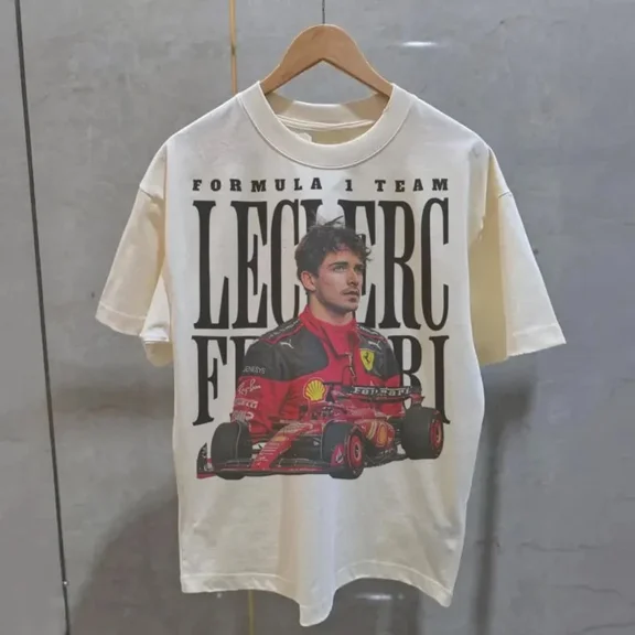 Charles Leclerc #16 Vintage Shirt, Graphic Racing Team Fan Made,Natural Color,Size M