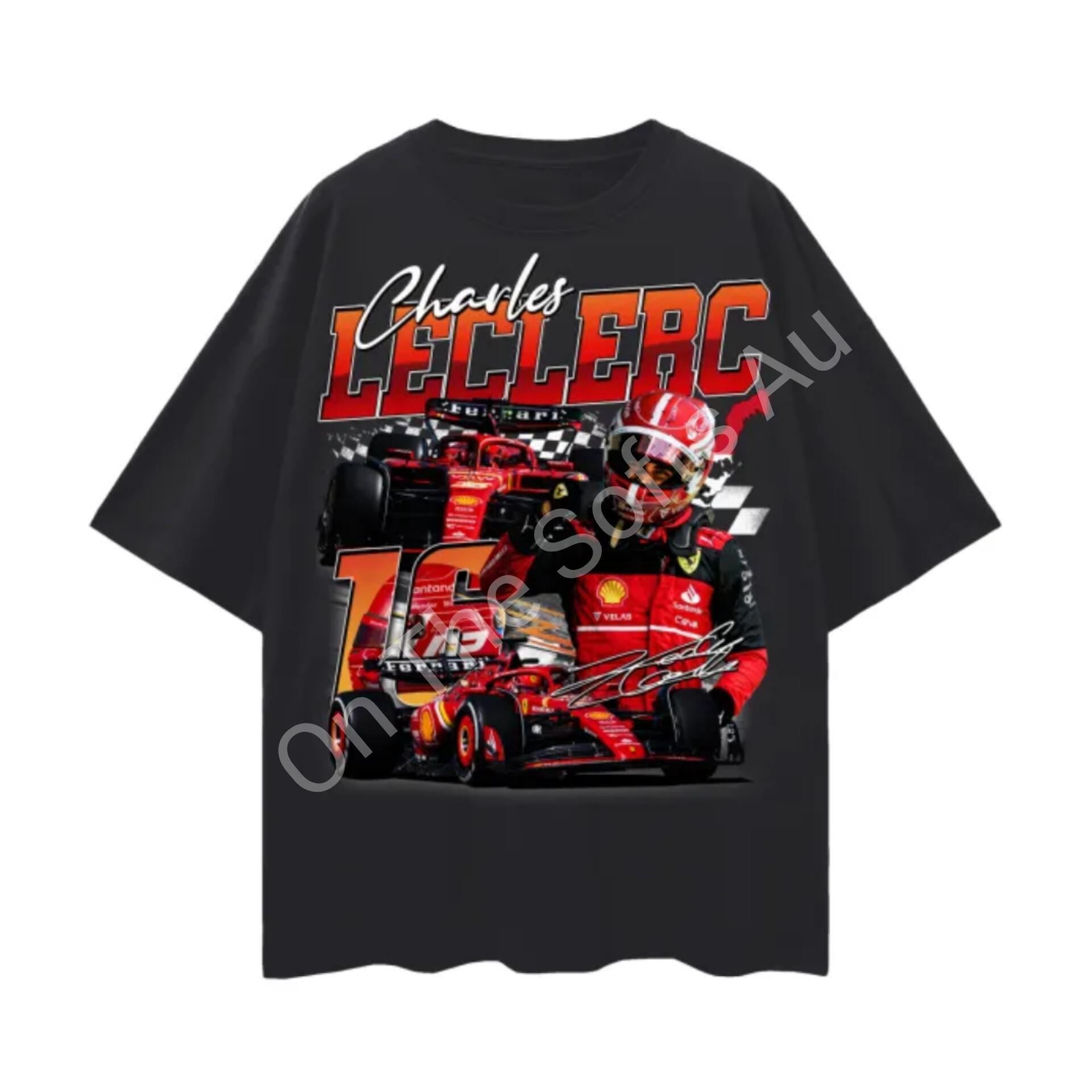 Charles Leclerc F1 T-Shirt: 90s Bootleg Style, Racing Gift - Walmart.com