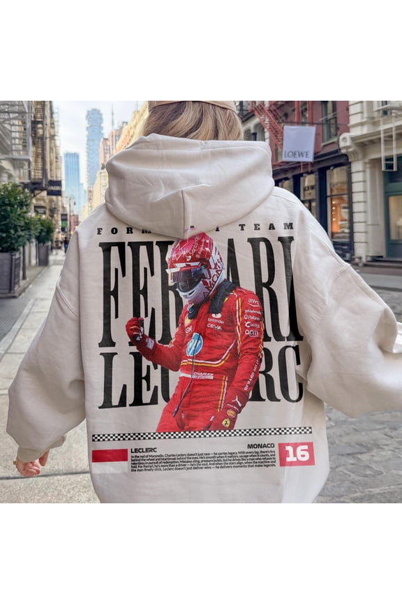 Charles Leclerc Ferrari Hoodie, Vintage F1 Racing , Retro Formula 1 Graphic Hoodie, Gift for Leclerc and Ferrari Fans