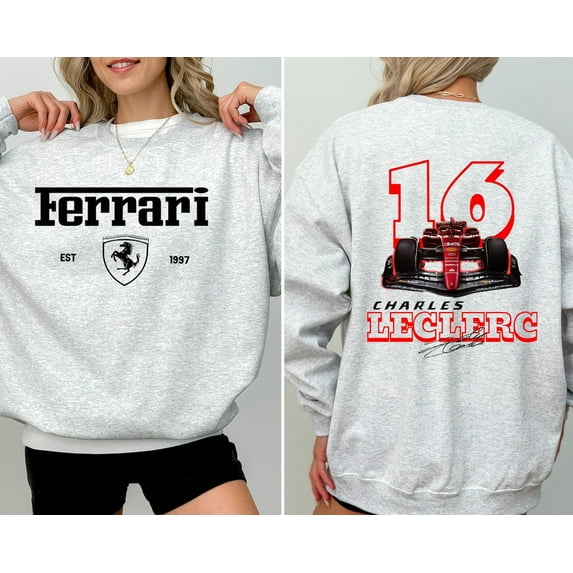 Charles Leclerc Formula One 2 Sided Sweatshirt, F1 Ferrari Shirt