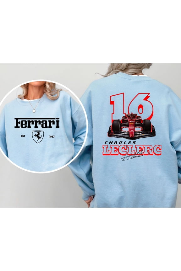 Charles Leclerc Formula One 2 Sided Sweatshirt, F1 Ferrari Shirt