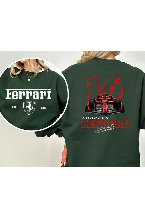 Charles Leclerc Formula One 2 Sided Sweatshirt, F1 Ferrari Shirt