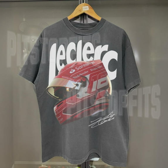 Charles Leclerc Vintage Graphic Comfort Colors T-shirt, LEC16 F1, Formula 1 T-shirt,Pepper color,size 3XL