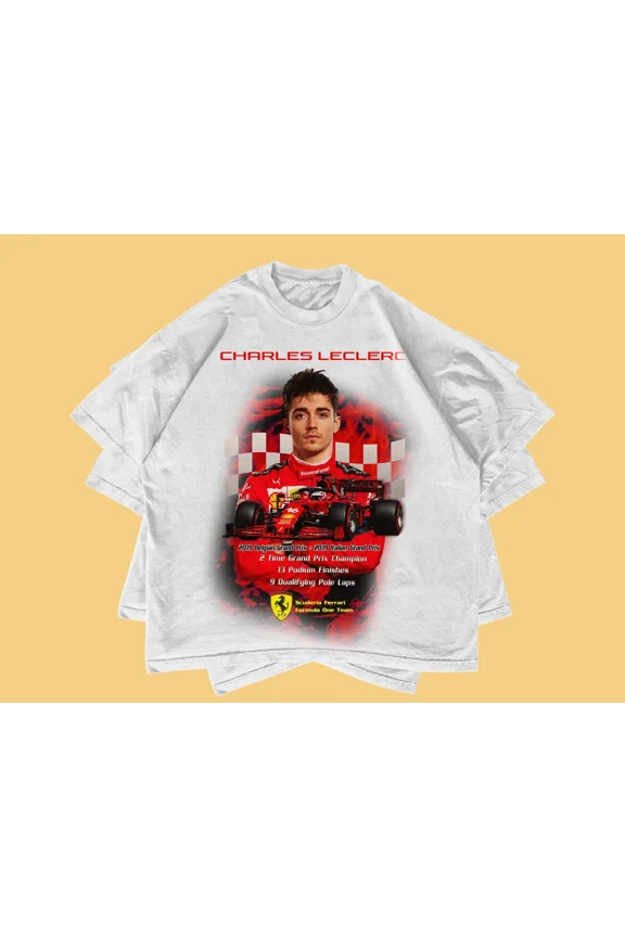 Charles Leclerc Vintage T Shirt, For Fans Shirt,White Color,Size M