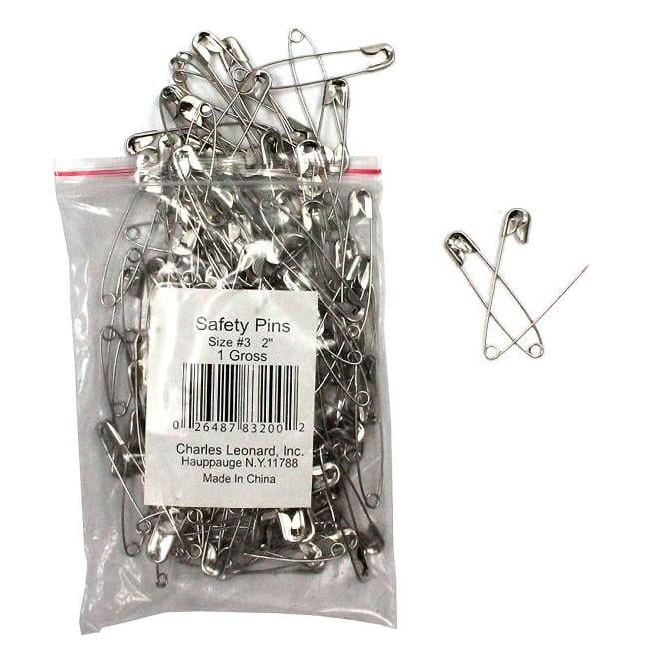 Charles Leonard CHL83200BN 2 in. Safety Pins - Pack of 5
