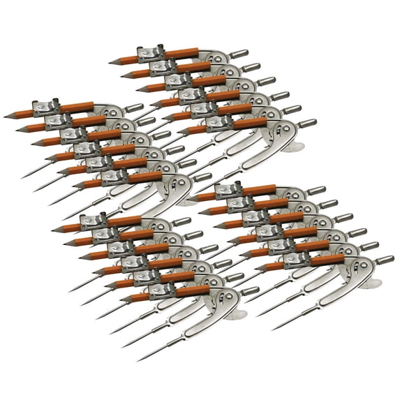 Charles Leonard Ball Bearing Compass with Golf Pencil, 24 Count