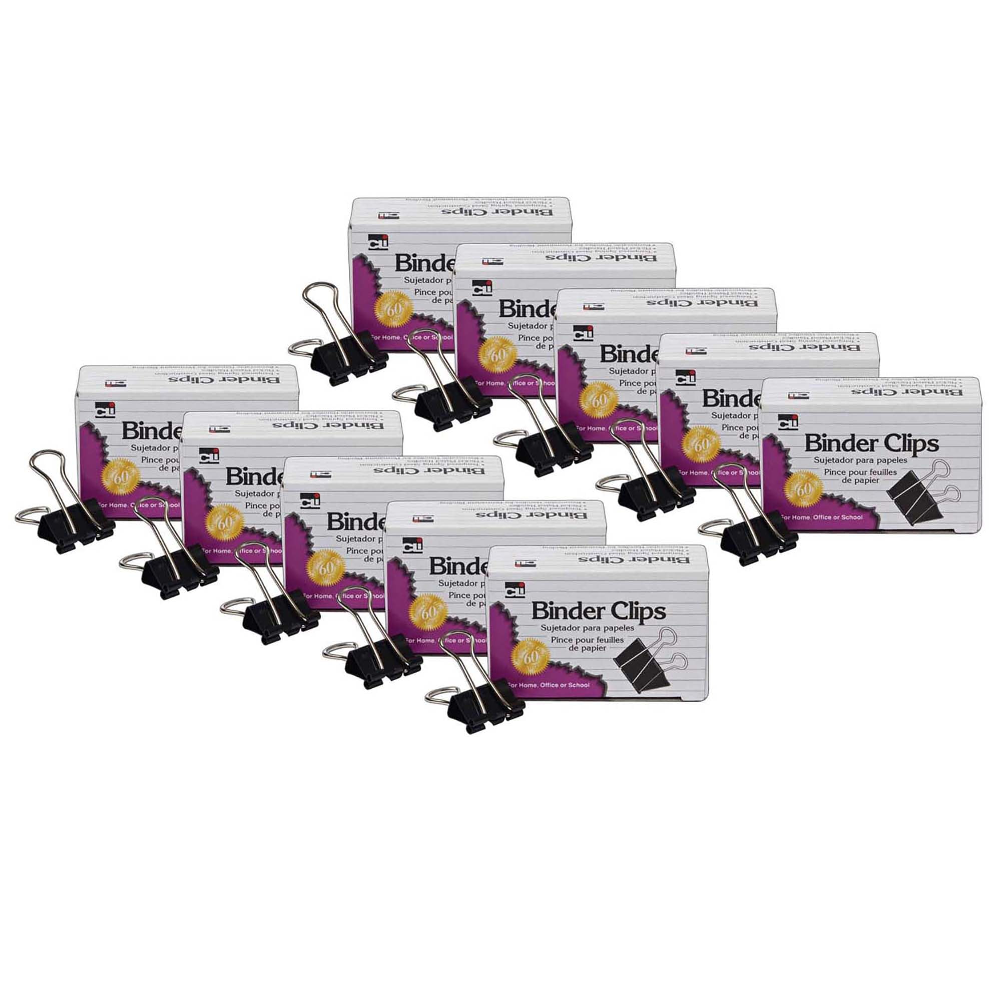 Charles Leonard Binder Clips, Large, 1 Inch Capacity, 120 Count