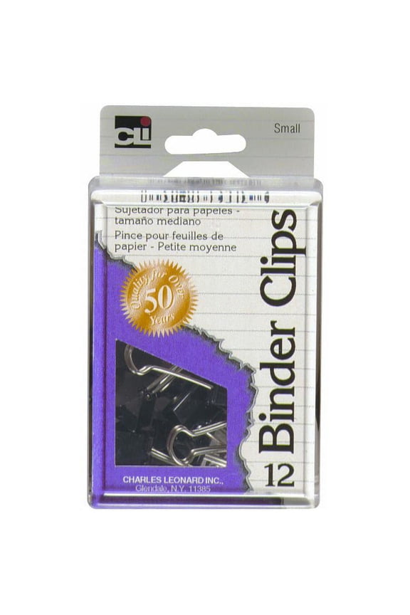 Binder Clips, Small, Reusable Box, 12/Box (79312)