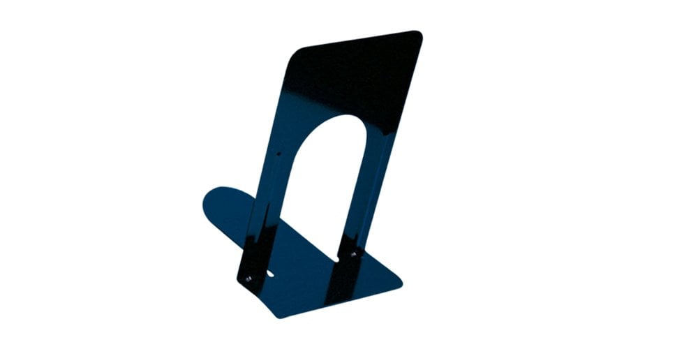 Sleek 9" Black Steel Non-Skid Bookends Set