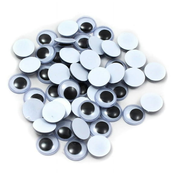Charles Leonard CHL64512 12 mm Wiggle Eyes Round Black - 50 Count