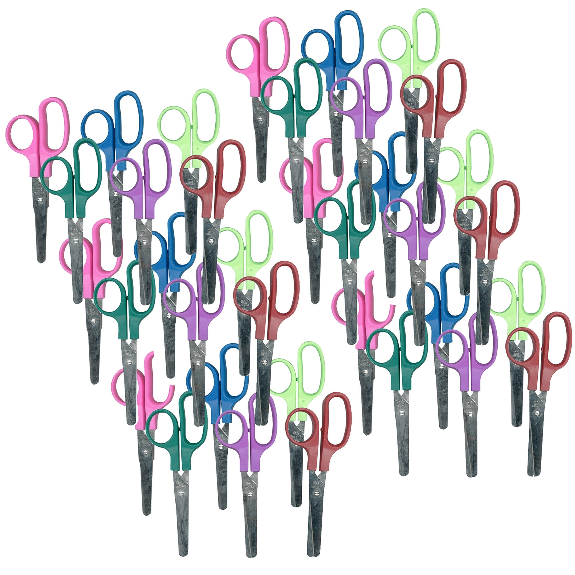 Charles Leonard Childrens Scissors, 5 Inch, Blunt Tip, Assorted Colors, 36 Count