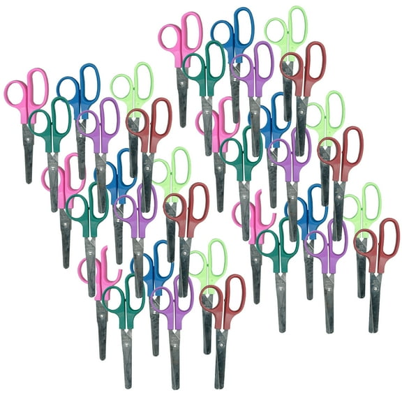 Charles Leonard Childrens Scissors, 5 Inch, Blunt Tip, Assorted Colors, 36 Count