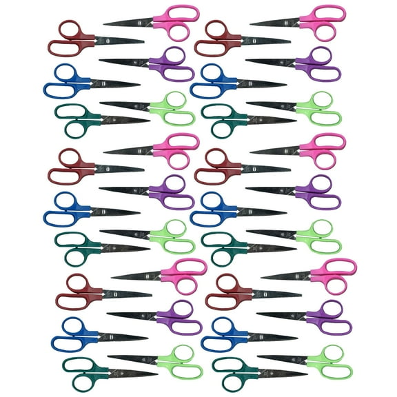Charles Leonard Children's 5" Scissors, Pointed Tip, Assorted Colors, Pack of 36
