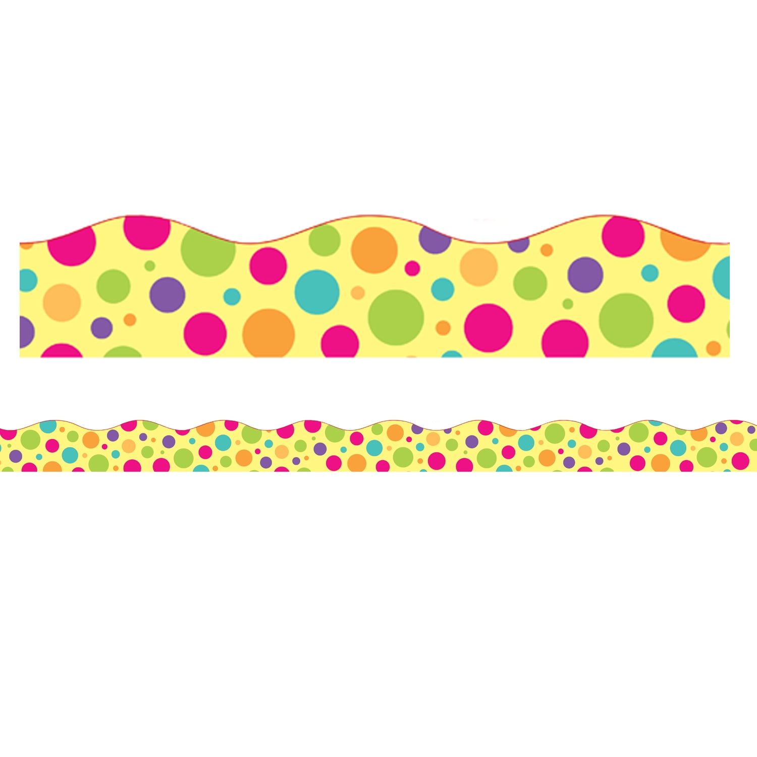 Colorful Dot Magnetic Scallop Cut Borders/Trims - 1-1/2" x 24"