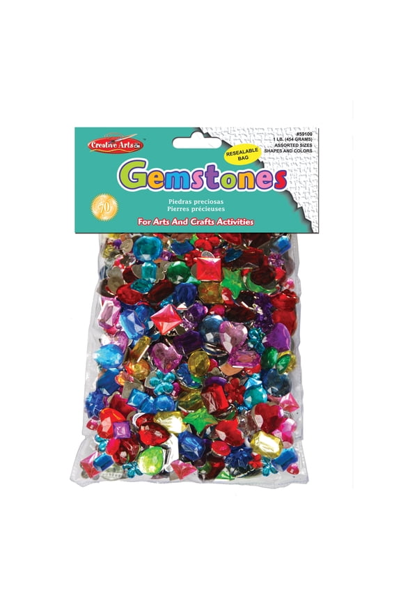 Creative Arts Gemstones Assorted Styles and Colors, 1 Pound Bag